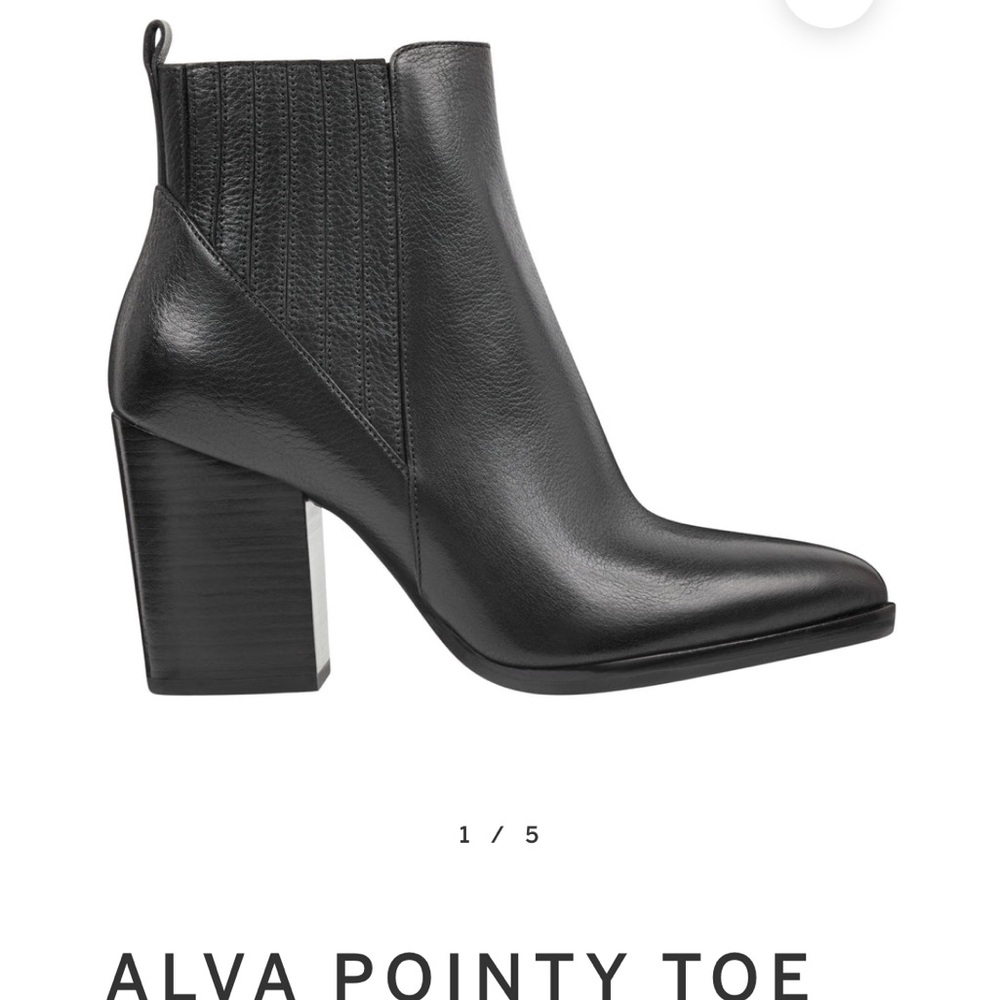 Marc Fisher Alva Black Pointy Toe Ankle Boots